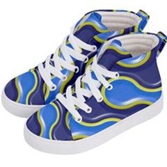 Pattern Curve Design Seamless Kid s Hi-top Skate Sneakers by Sapixe