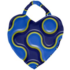 Pattern Curve Design Seamless Giant Heart Shaped Tote by Sapixe