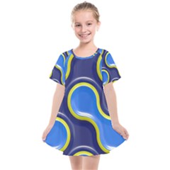 Pattern Curve Design Seamless Kids  Smock Dress