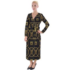 Seamless Pattern Abstract Velvet Maxi Wrap Dress