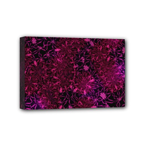 Retro Flower Pattern Design Batik Mini Canvas 6  X 4  (stretched) by Sapixe