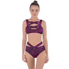 Retro Flower Pattern Design Batik Bandaged Up Bikini Set  by Sapixe