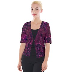 Retro Flower Pattern Design Batik Cropped Button Cardigan by Sapixe