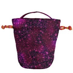 Retro Flower Pattern Design Batik Drawstring Bucket Bag by Sapixe