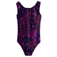 Retro Flower Pattern Design Batik Kids  Cut-out Back One Piece Swimsuit