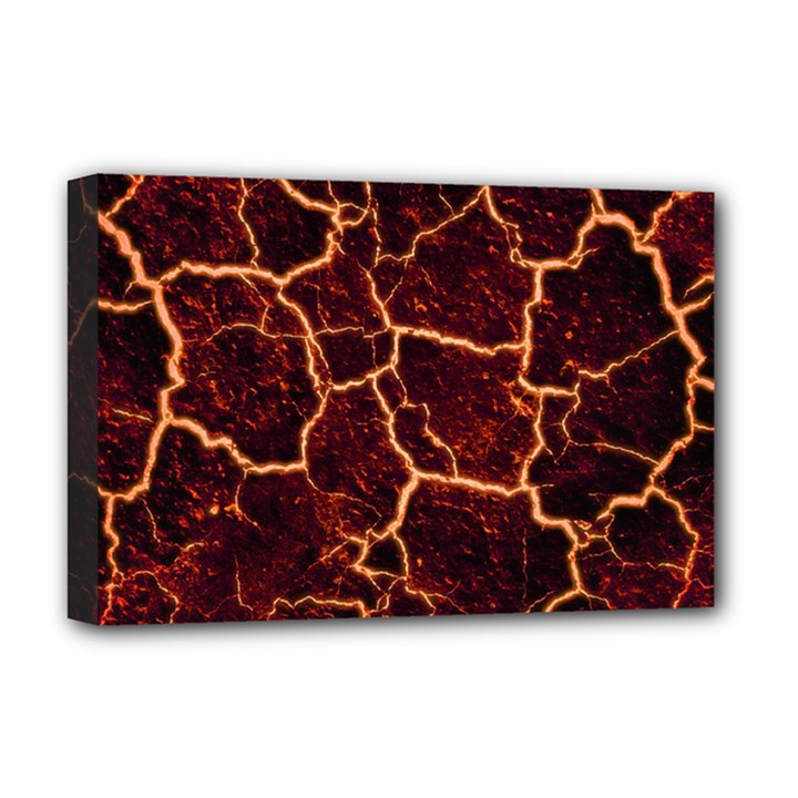 Lava Cracked Background Fire Deluxe Canvas 18  x 12  (Stretched)