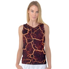 Lava Cracked Background Fire Women s Basketball Tank Top by Sapixe