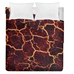 Lava Cracked Background Fire Duvet Cover Double Side (queen Size) by Sapixe