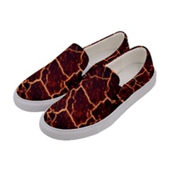 Lava Cracked Background Fire Women s Canvas Slip Ons by Sapixe