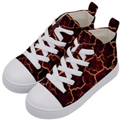 Lava Cracked Background Fire Kid s Mid-top Canvas Sneakers by Sapixe