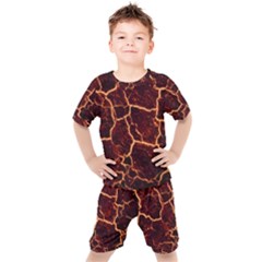 Lava Cracked Background Fire Kid s Set by Sapixe