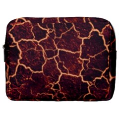 Lava Cracked Background Fire Make Up Pouch (large)