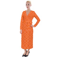 Seamless Pattern Design Tiling Velvet Maxi Wrap Dress