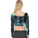 Seamless Repeat Repetitive Long Sleeve Crop Top View2