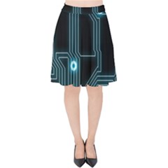 Seamless Repeat Repetitive Velvet High Waist Skirt by Sapixe