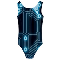 Seamless Repeat Repetitive Kids  Cut-out Back One Piece Swimsuit