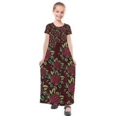 Seamless Tile Background Abstract Kids  Short Sleeve Maxi Dress by Sapixe