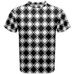 Square Diagonal Pattern Seamless Men s Cotton Tee by Sapixe