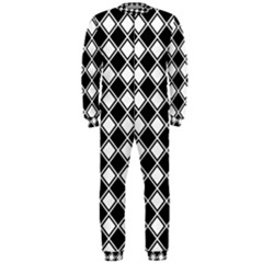 Square Diagonal Pattern Seamless Onepiece Jumpsuit (men)  by Sapixe