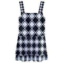 Square Diagonal Pattern Seamless Kids  Layered Skirt Swimsuit