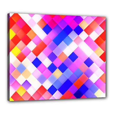 Squares Pattern Geometric Seamless Canvas 24  X 20  (stretched) by Sapixe