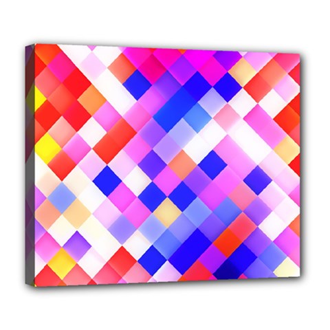 Squares Pattern Geometric Seamless Deluxe Canvas 24  X 20  (stretched) by Sapixe