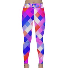 Squares Pattern Geometric Seamless Classic Yoga Leggings by Sapixe