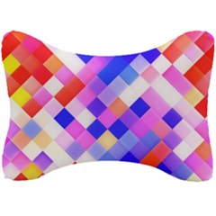 Squares Pattern Geometric Seamless Seat Head Rest Cushion by Sapixe