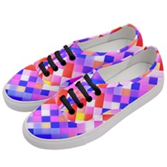 Squares Pattern Geometric Seamless Women s Classic Low Top Sneakers by Sapixe