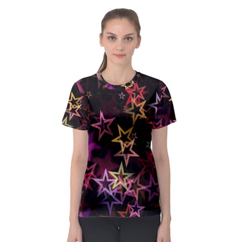 Stars Background Pattern Seamless Women s Sport Mesh Tee by Sapixe