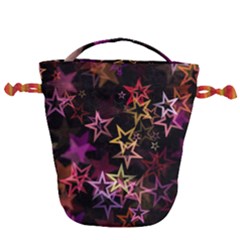 Stars Background Pattern Seamless Drawstring Bucket Bag by Sapixe