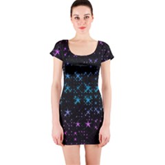 Stars Pattern Seamless Design Short Sleeve Bodycon Dress by Sapixe