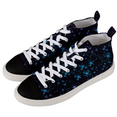 Stars Pattern Seamless Design Men s Mid-top Canvas Sneakers by Sapixe