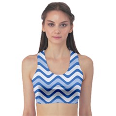 Waves Wavy Lines Pattern Design Sports Bra by Sapixe