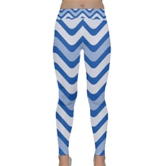 Waves Wavy Lines Pattern Design Classic Yoga Leggings by Sapixe