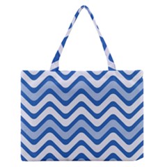 Waves Wavy Lines Pattern Design Zipper Medium Tote Bag by Sapixe