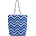 Waves Wavy Lines Pattern Design Full Print Rope Handle Tote (Small) View2