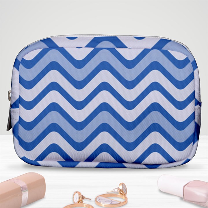 Waves Wavy Lines Pattern Design Make Up Pouch (Small)