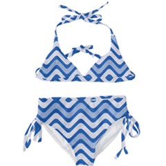 Waves Wavy Lines Pattern Design Kids  Classic Bikini Set