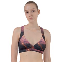 Volcanoes Magma Lava Mountains Sweetheart Sports Bra by Sapixe