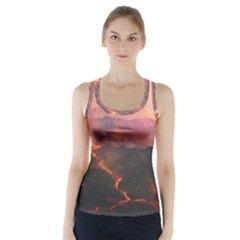 Volcanoes Magma Lava Mountains Racer Back Sports Top by Sapixe