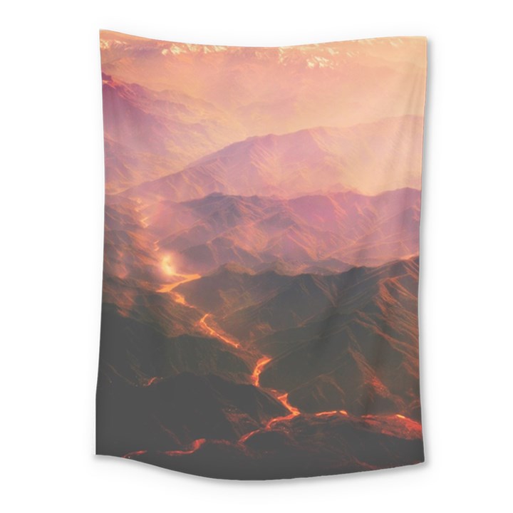 Volcanoes Magma Lava Mountains Medium Tapestry