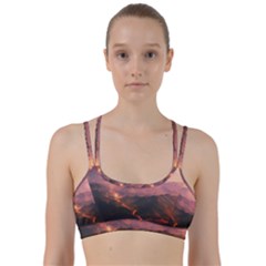 Volcanoes Magma Lava Mountains Line Them Up Sports Bra by Sapixe