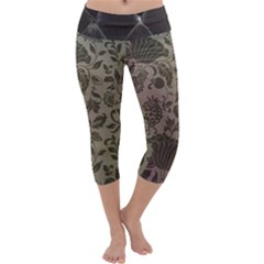 Wordsworth Grey Mix 2 Capri Yoga Leggings by DeneWestUK