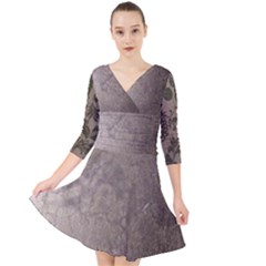 Wordsworth Grey Mix 2 Quarter Sleeve Front Wrap Dress by DeneWestUK