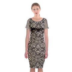 Wordsworth Grey Mix 3 Classic Short Sleeve Midi Dress by DeneWestUK