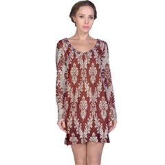 Chorley Weave Brown Long Sleeve Nightdress by DeneWestUK