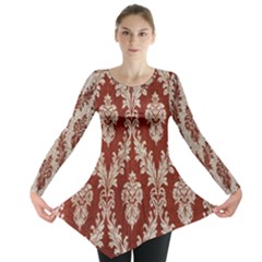 Chorley Weave Brown Long Sleeve Tunic  by DeneWestUK