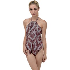 Chorley Weave Brown Go With The Flow One Piece Swimsuit by DeneWestUK