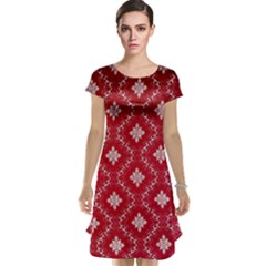 Chorley Weave Red Cap Sleeve Nightdress by DeneWestUK